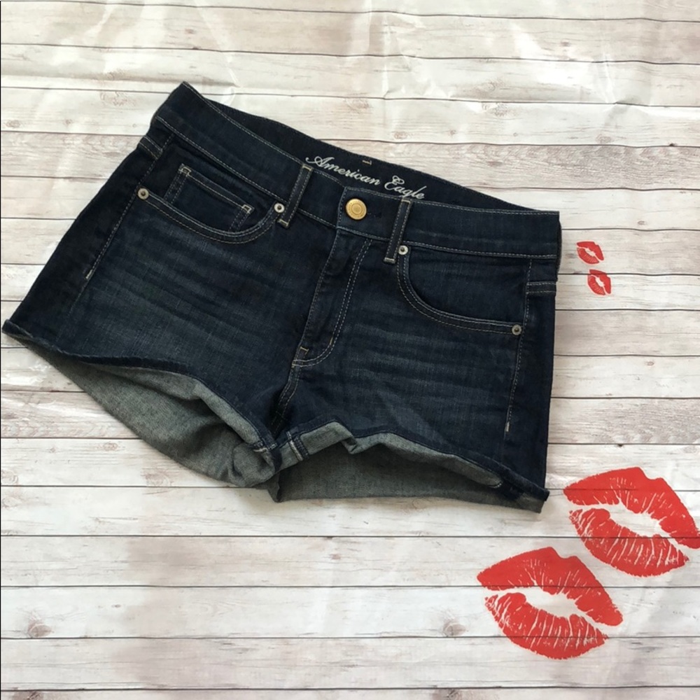 American Eagle High Waisted Shortie Denim Shorts